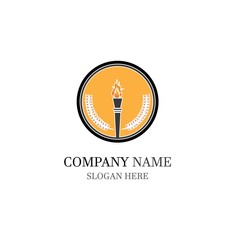 Torch vector icon illustration design template