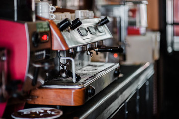 Fototapeta na wymiar coffee vintage expresso bar machine