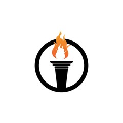 Torch vector icon illustration design template