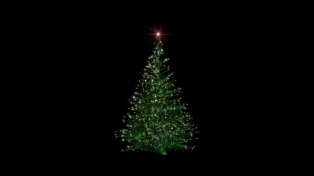 Christmas holiday lights tree rotating, Alpha PNG