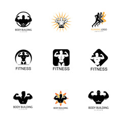 Vector object and Icons for Sport Label  Gym Badge  Fitness Logo Design