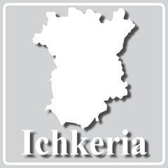 gray icon with white silhouette of a map Ichkeria