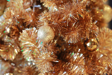 Obraz na płótnie Canvas Christmas balls on festive background, new year ornament