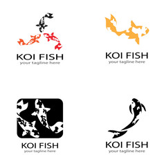Koi fish animal  logo and symbols vector template