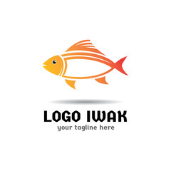Fish logo template. Creative vector symbol