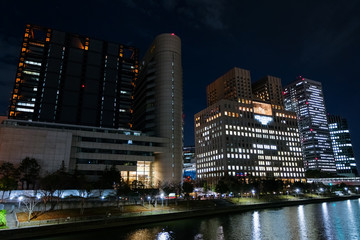 Fototapeta na wymiar 大阪ビジネスパーク 夜景
