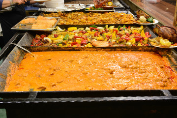 Street food at the traditional European Christmas market