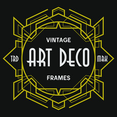 Elegant Art Deco Decorative Badge Geometric Graphic Element