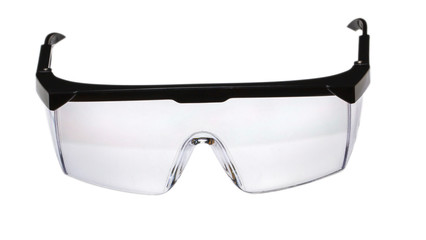 Eye protection, safety glasses PPE (Personal Protective Equipment). Isolated on white background with clipping path.