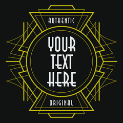 Elegant Art Deco Decorative Badge Geometric Graphic Element