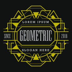 Elegant Art Deco Decorative Badge Geometric Graphic Element