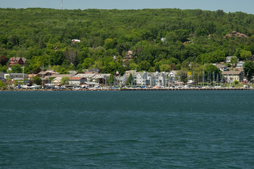 Fototapeta na wymiar View of Bayfield Wisconsin from the water
