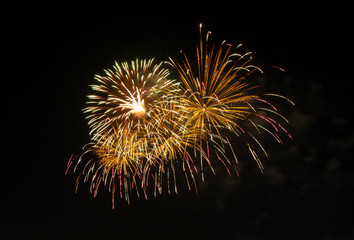 Fireworks in the Dark Sky Background