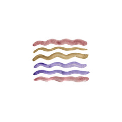 A pattern of abstract square formed with watercolor curly horizontal lines, simple geometry ornament