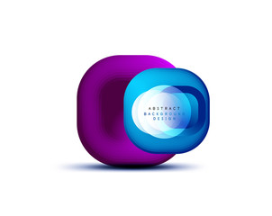 Square geometric banners with 3d smooth blend effect. Digital technology trendy icon design. Vector Illustration For Wallpaper, Banner, Background, Card, Book Illustration, landing page