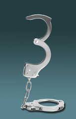 Handcuffs isolated with work path