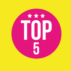 Top five award concept button
