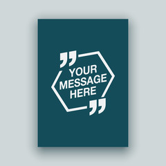 Quote speech bubble blank templates set. Text in brackets on flat paper, citation frames, quote bubbles. Textbox isolated on color background. Modern typography flat design cloud. Vector illustration.