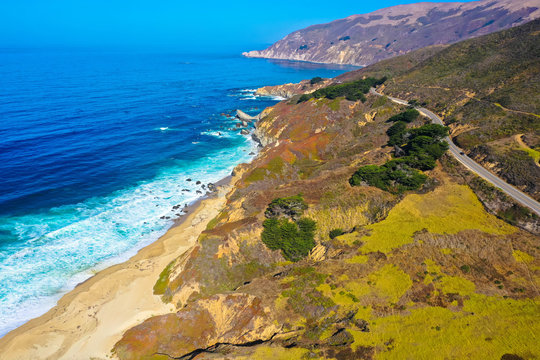 Luftbild: Felsenküste im  Golden Gate Recreation Nationalpark, nahe San Francisco