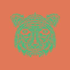 Icon in a flat style Abstract tiger