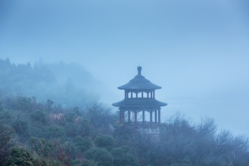 Ancient architecture gazebo in the park, China