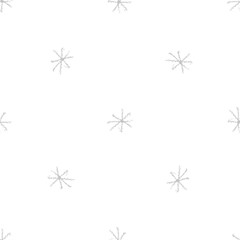 Hand Drawn grey Snowflakes Christmas Seamless Patt