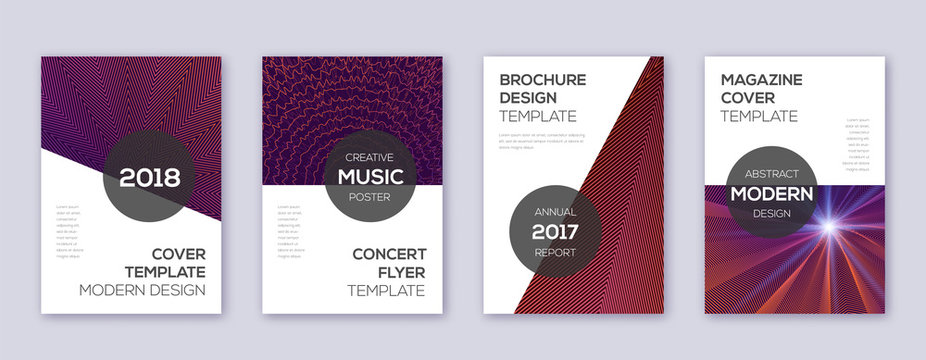 Modern brochure design template set. Violet abstra © Begin Again
