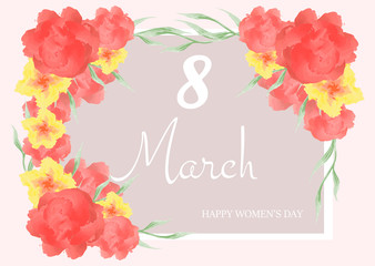 Fototapeta na wymiar 8 March. Happy Women's Day.