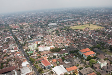 Fototapeta na wymiar Yogyakarta City view, aerial photography