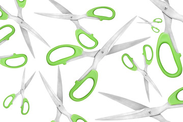 scissors collage. scissors on a white background.