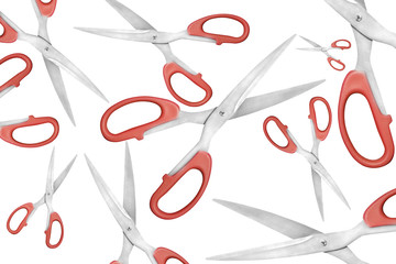 scissors collage. scissors on a white background.