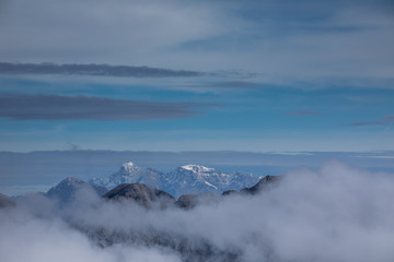 Fototapeta na wymiar Die Allgäuer Alpen vom Nebelhorn