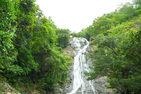 waterfall Mountain landscape.  sarika waterfall in thailand