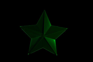  New Year composition from a five-pointed star, 3d illustration