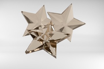  New Year composition from a five-pointed star, 3d illustration