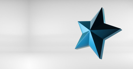  New Year composition from a five-pointed star, 3d illustration