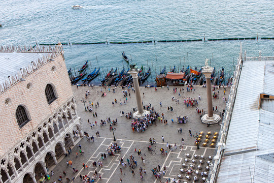 Aerial View of the Piazzetta dei Leoncini from the Clock Tower in Venice