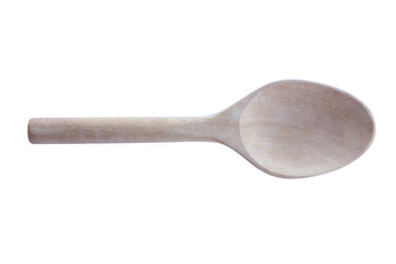 wood spoon isolated on white background.