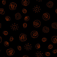 Hand Drawn red Snowflakes Christmas Seamless Patte