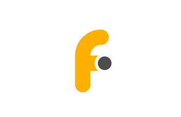 letter F logo alphabet design icon for business yellow grey