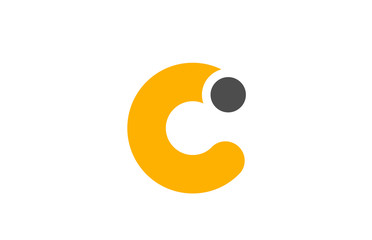 Fototapeta na wymiar letter C logo alphabet design icon for business yellow grey