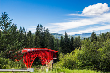 Red Bridge in the Mountains