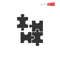 Puzzle Pieces Icon Design Vector