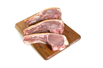 raw steak on a white background