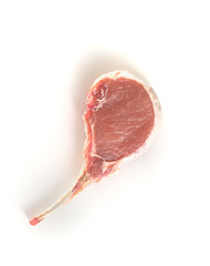 raw steak on a white background
