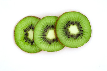 Fototapeta premium Fresh kiwi fruit on white background.