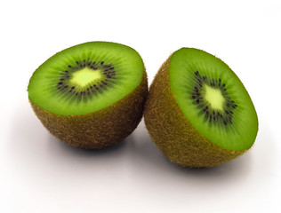 Fototapeta na wymiar Fresh kiwi fruit on white background.