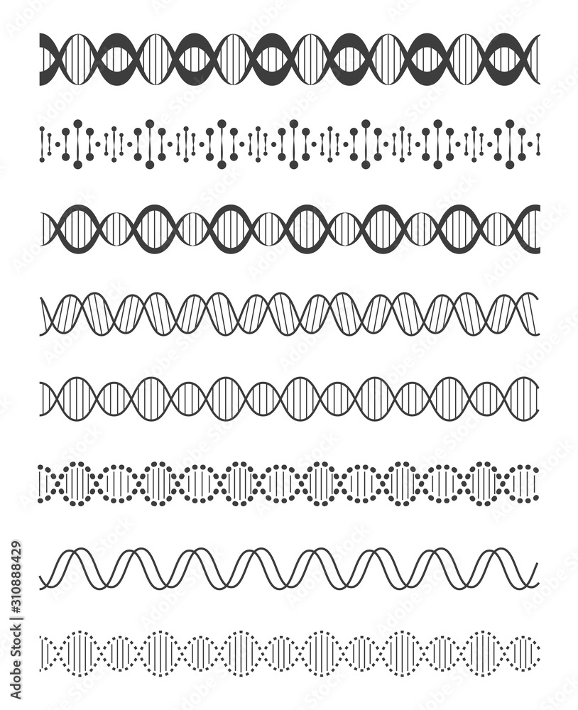 Poster dna images - line design style vector elements