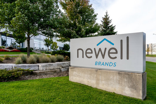 Brampton, Ontario, Canada - October 5, 2019: Sign of Newell Brands Canada in Brampton, Ontario, Canada. Newell Brands is an American worldwide maker, marketer and distributor. 