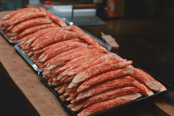 stack of grilled crab stick